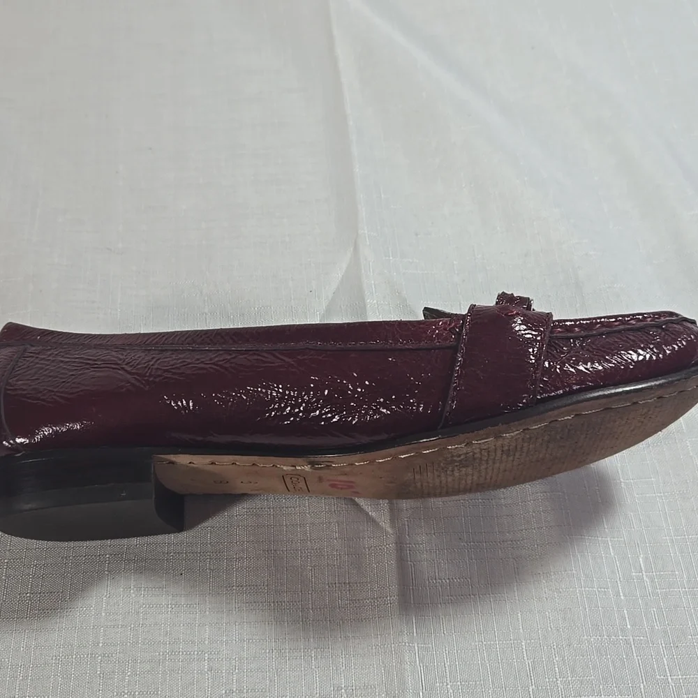 Coach Womens Signature Eloise Burgundy Red  Loafers  Flats 6B